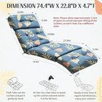 EverPine Outdoor Chaise Lounge Chair Cushion 74.4 x 22.8 x 4.7 Inch, Patio - Image 2