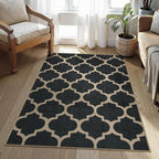 Lahome Moroccan 3x5 Outdoor Rug, Easy Jute Black Washable Rug by Lahome