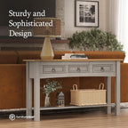 Furniture Dash Solid Wood Hall Table Console 47.9" W, 12.6" D, 28.8" H - Image 4
