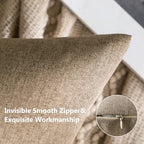 MIULEE Pack of 2 Decorative Outdoor Solid Waterproof Throw Pillow Covers Faux - Image 2