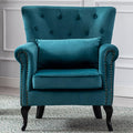 Mid Century Modern Accent Chair Upholstered Armchair Comfy Velvet Fabric Single by Janoray