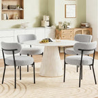 DUMOS Dining Chairs Set of 6, Mid Century Modern Chair Round Upholstered Curved by DumosLifestyle