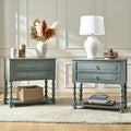 HULALA HOME Farmhouse Storage End Table Set of 2 by HULALAHOME