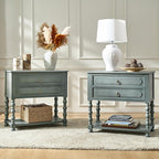 HULALA HOME Farmhouse Storage End Table Set of 2 by HULALAHOME