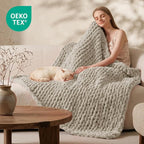 L'AGRATY Chunky Knit Throw Blanket - Image 2