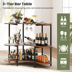 Giantex 3-Tier Bar Table, Corner Bar Cabinet, Liquor Home Bar Unit - Image 6