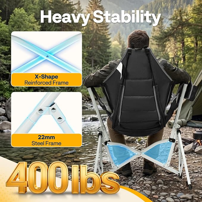 VIVOHOME Hammock Camping Chair, Portable Outdoor Swinging Rocking Chairs - Image 6