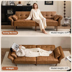 HALLYBEE 85” Futon Sofa Bed, Sleeper Sofa, Small Couch - Image 3