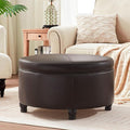 30-Inch Round Storage Ottoman, Modern Ottoman Coffee Table by MIQMICMIK