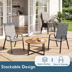 Arlopu 5 Piece Outdoor Patio Dining Set, Porch Furniture - Image 4