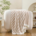 Snuggle Sac Ultra Soft Throw Blanket, Cozy Knitted, Fuzzy Knit Striped - Image 6
