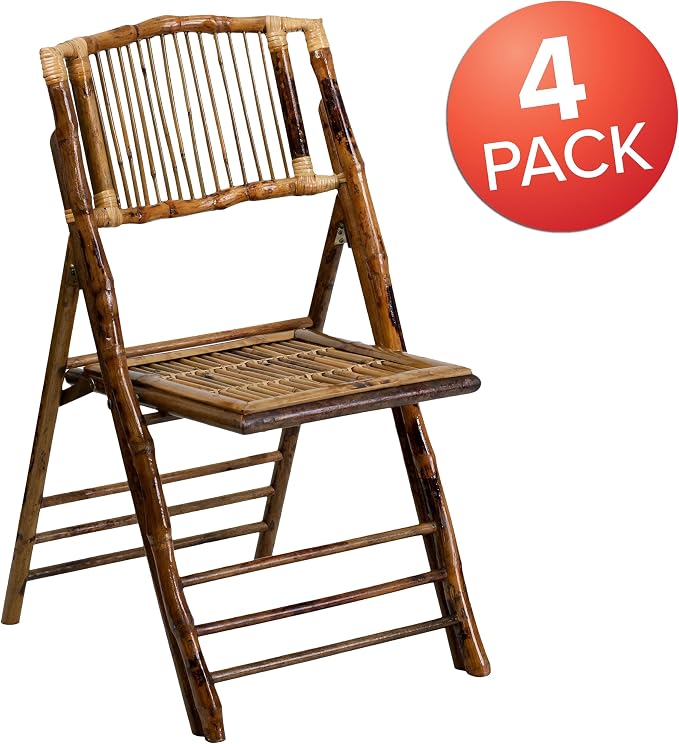 Flash Furniture Folding Bohemian Bamboo Chairs - Image 4