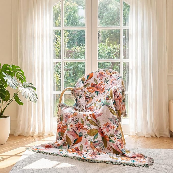 LUTBM Boho Throw Blanket for Bed Cotton Blankets Twin Size for Bedroom Living - Image 5