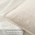 MIULEE Decorative Linen Lumbar Pillow Cover 12x20 Inch Natural Beige | Boho - Image 5