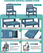 SERWALL Patio Dining Sets for 6 Person, HDPE Dining Set - Image 5