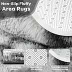 5x7 Black and White Fluffy Soft Area Rug Non-Slip - Image 4