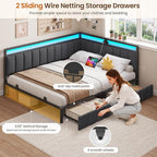 DICTAC Queen Corner Bed Frame - Image 5