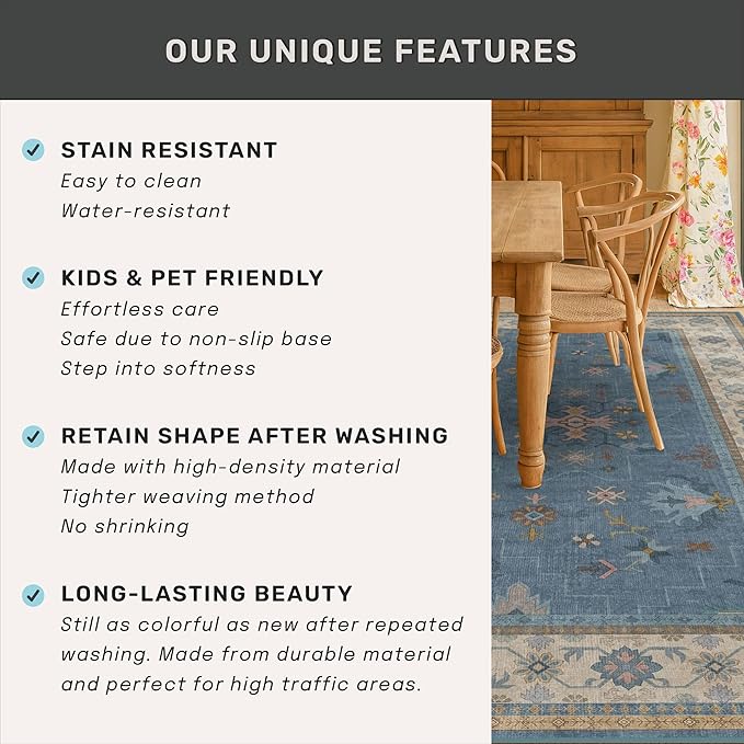 Washable 3x8 Throw Rug for Hallway - Image 5