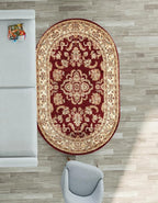 Rugs.com Aditi Collection Rug – 5x8 Oval Red Medium-Pile Rug Perfect - Image 6