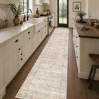 Schweek 2x12 Hallway Runner Rug Washable Non Slip Vintage Beige Kitchen Rug | - Image 3