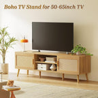 SUPERJARE Boho TV Stand for 65 Inch TV, Entertainment Center - Image 2