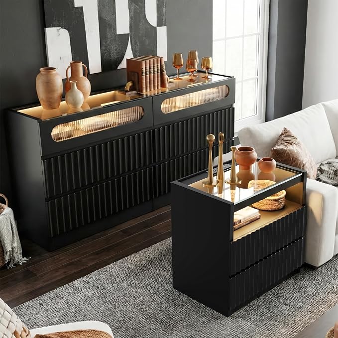 senlin Fluted 6 Drawer Dresser, - Image 3