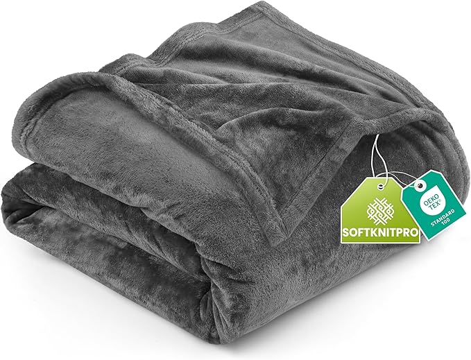 Utopia Bedding Ultra Soft Fleece Bed Blanket King Size Grey | Microfiber Plush by UTOPIABEDDING