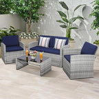 KROFEM 4-Piece Patio Furniture Set, Wicker Outdoor Rattan Sectional Sofa - Image 2