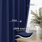 100% Blackout Curtains 120 Inch Length 2 Panels Set - Image 4