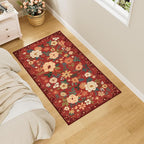 DUKINO 2x4 Entryway Rug, Floral Washable Kitchen Rugs Non Slip, Soft Indoor - Image 3