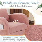 VINGLI Teddy Fleece Low Seat Rocking Chair, Boucle Upholstered Nursery Glider - Image 5