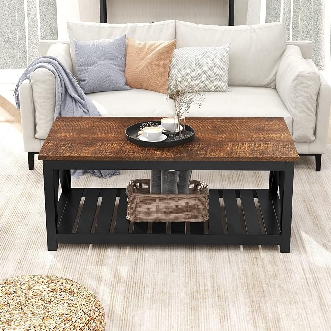 ChooChoo Black Coffee Table, Rustic Vintage Table - Image 3