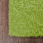 Goolela Lime Green Fluffy Fuzzy Fur Rug - Image 6