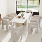 RIVOVA Modern Barrel Dining Chairs Set of 6, PU Leather Upholstered Accent Side by RIVOVA