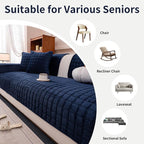 Velvet Couch Cover, Plush Sectional Sofa Cover Washable, Anti Slip Sofa - Image 4