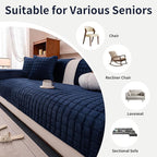 Velvet Couch Cover, Plush Sectional Sofa Cover Washable, Anti Slip Sofa - Image 4