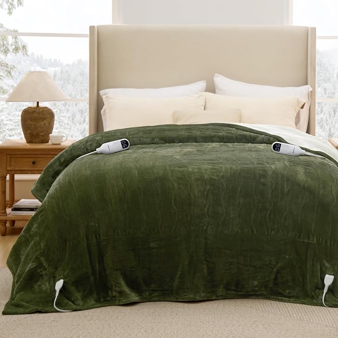 Bedsure Heated Blanket Queen Size, Dual Control Electric Blanket, 6 Heat/6 - Image 9