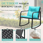 Greesum 3 Pieces Rocking Wicker Bistro Set, Patio Outdoor Furniture - Image 6