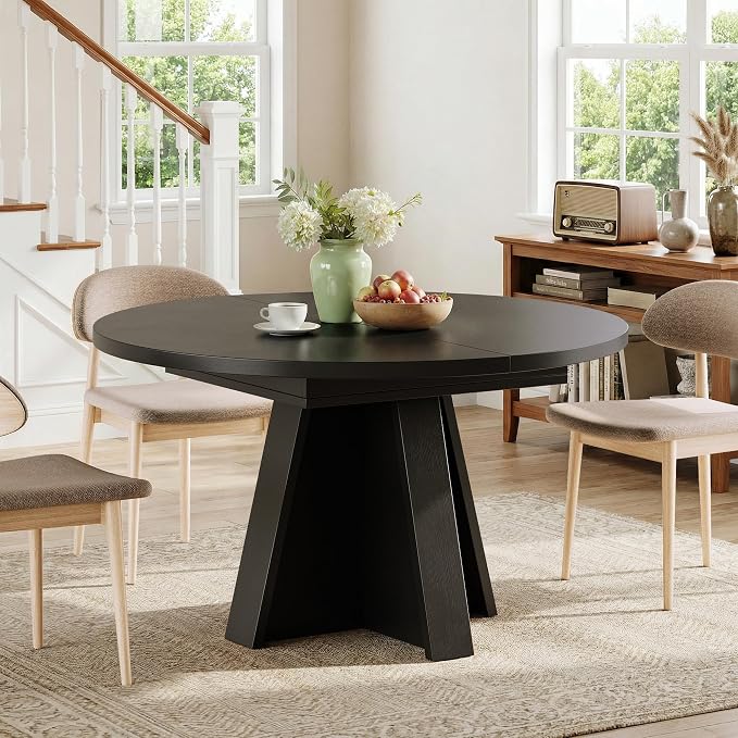 iPormis 43.3in-59in Extendable Round Dining Table - Image 8