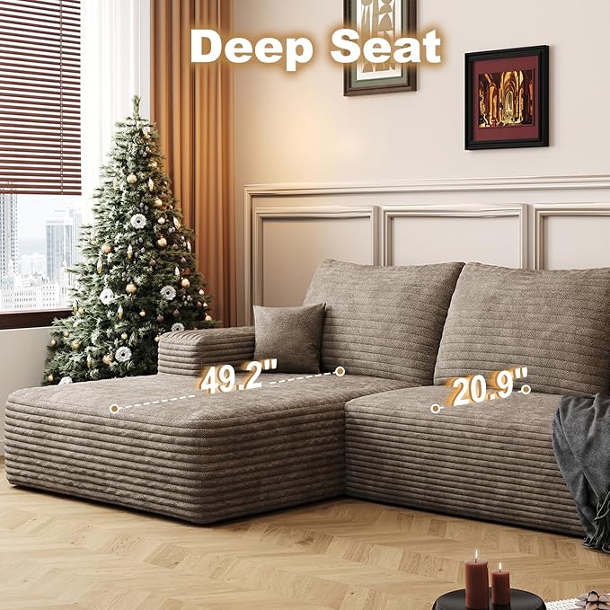 108" Sectional Couches for Living Room Cloud Couch Sofa - Image 4
