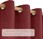 Burgundy Red Sheer Linen Curtains 84 inch Length, Light Filtering Semi Sheer - Image 4