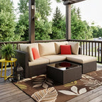 Vongrasig 5 Piece Patio Furniture Sets, Outdoor Patio Set Sectional Sofa - Image 7