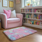 Amdrebio Rainbow Unicorn Pastel Small Mini Area Rug 2x3 - Image 6