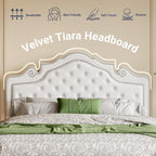 Allewie Queen Bed Frame with Adjustable Velvet Tiara Headboard, Upholstered - Image 6