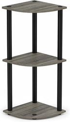 Furinno TURN-N-TUBE Corner Shelf, 3-Tier Corner Bookshelf, Display Storage - Image 4