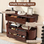 Solid Wood Retro Curved Console Table - Image 5