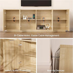 70" Fluted TV Stand for TVs Up to 50/55/65/75", Mid-Century Modern - Image 6