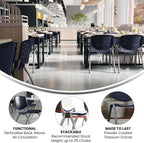 Flash Furniture HERCULES Series 880 lb. Capacity Navy Plastic Stack Chair - Image 4
