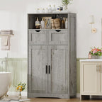 Iwell Storage Cabinet with 2 Drawers & 2 Adjustable Shelves, Kitchen Cabinet - Image 2