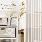 102 Inch Linen Curtains for Living Room Beige Privacy Semi Sheer Curtains Back - Image 4